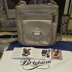 *EUC* Brighton Metallic Gold Crossbody Bag